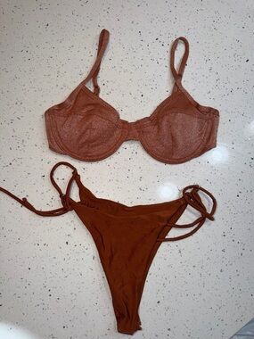 Rust Brown Underwire Bikini Set - Women Swim